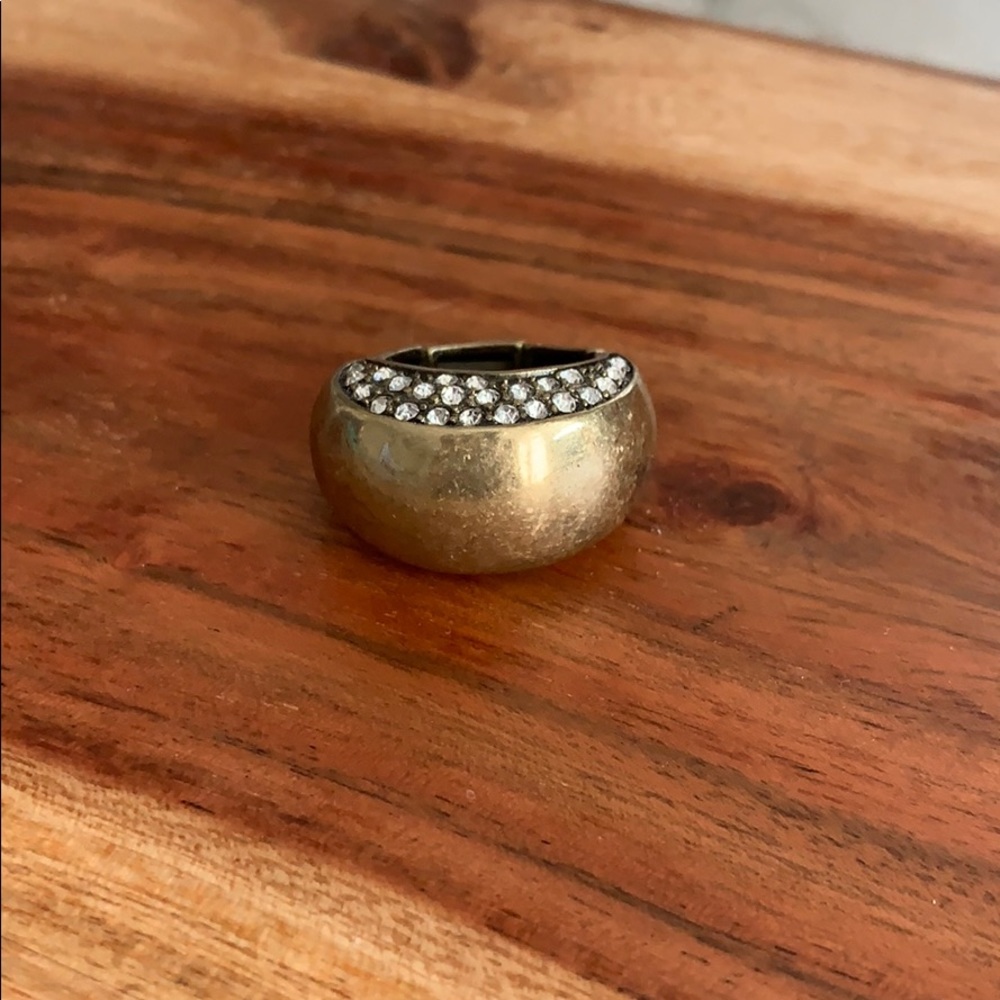 Antique Gold Adjustable Statement Ring - image 3